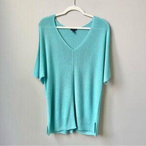 Talbots Sweater Women's Medium Mint Green Ribbed Knit Preppy Beachy Coastal Soft
